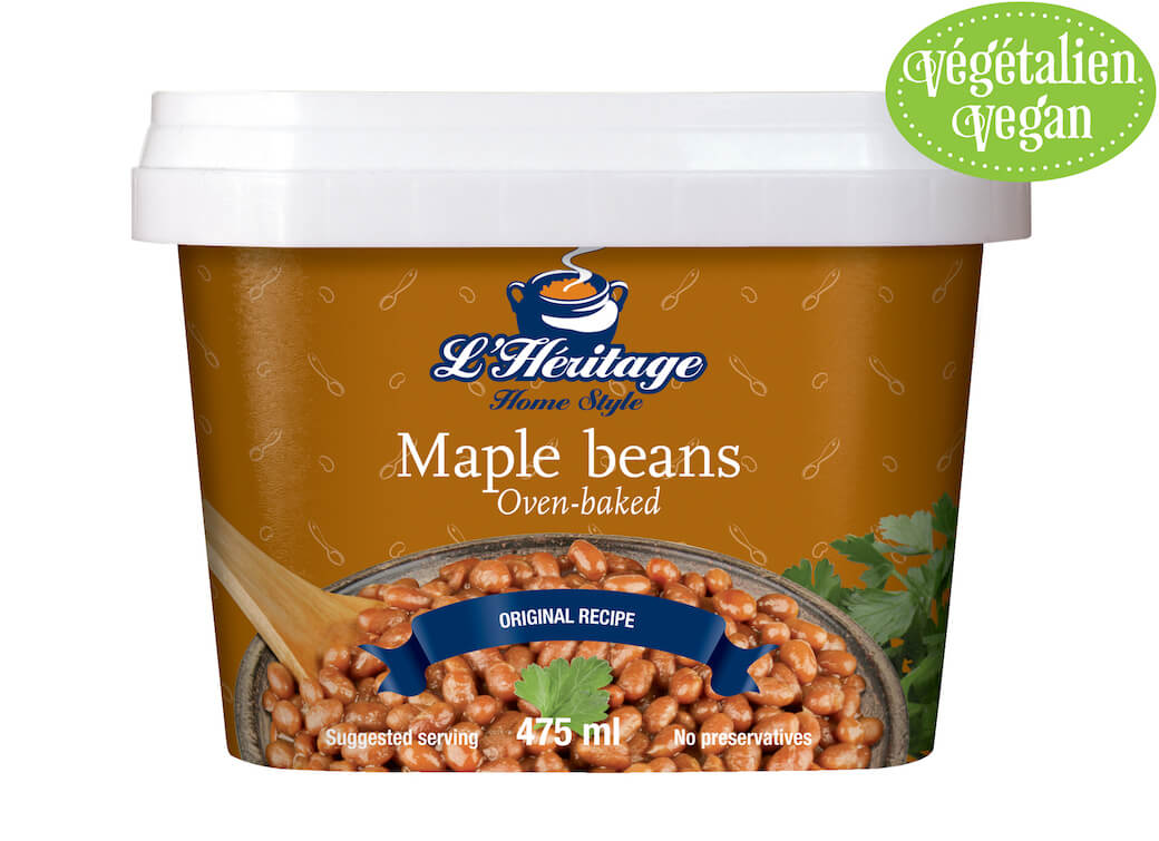 Packaging 475 ml of L’Héritage oven-baked maple beans