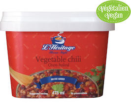 Packaging 475 ml of L’Héritage fresh-baked vegetable chili